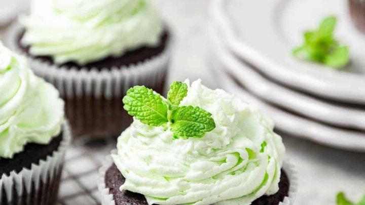 Cupcakes al cioccolato e menta.