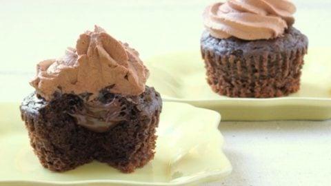 Cupcakes alla Nutella, con ripieno cremoso.
