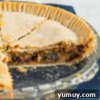 Velvet Raisin Bliss 4 Full-sized sour cream raisin pie with a golden double crust.