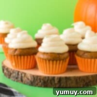 featured pumpkin cupcakes with cream cheese frosting