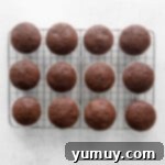 Freshly baked chocolate pumpkin cupcakes cooling on a wire rack.