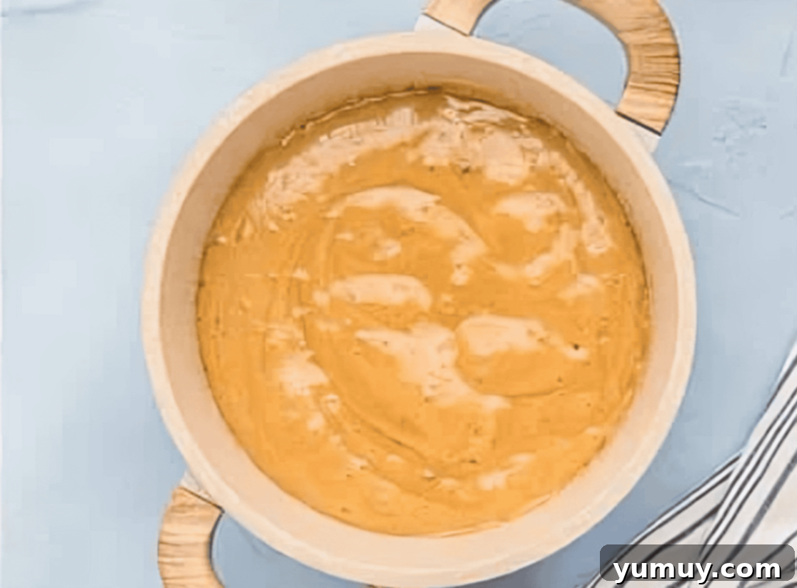 Golden Caramel Crunch 13 caramel in a saucepan.