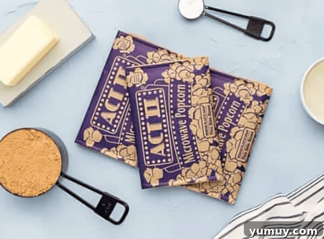 Golden Caramel Crunch 11 ingredients for caramel popcorn.