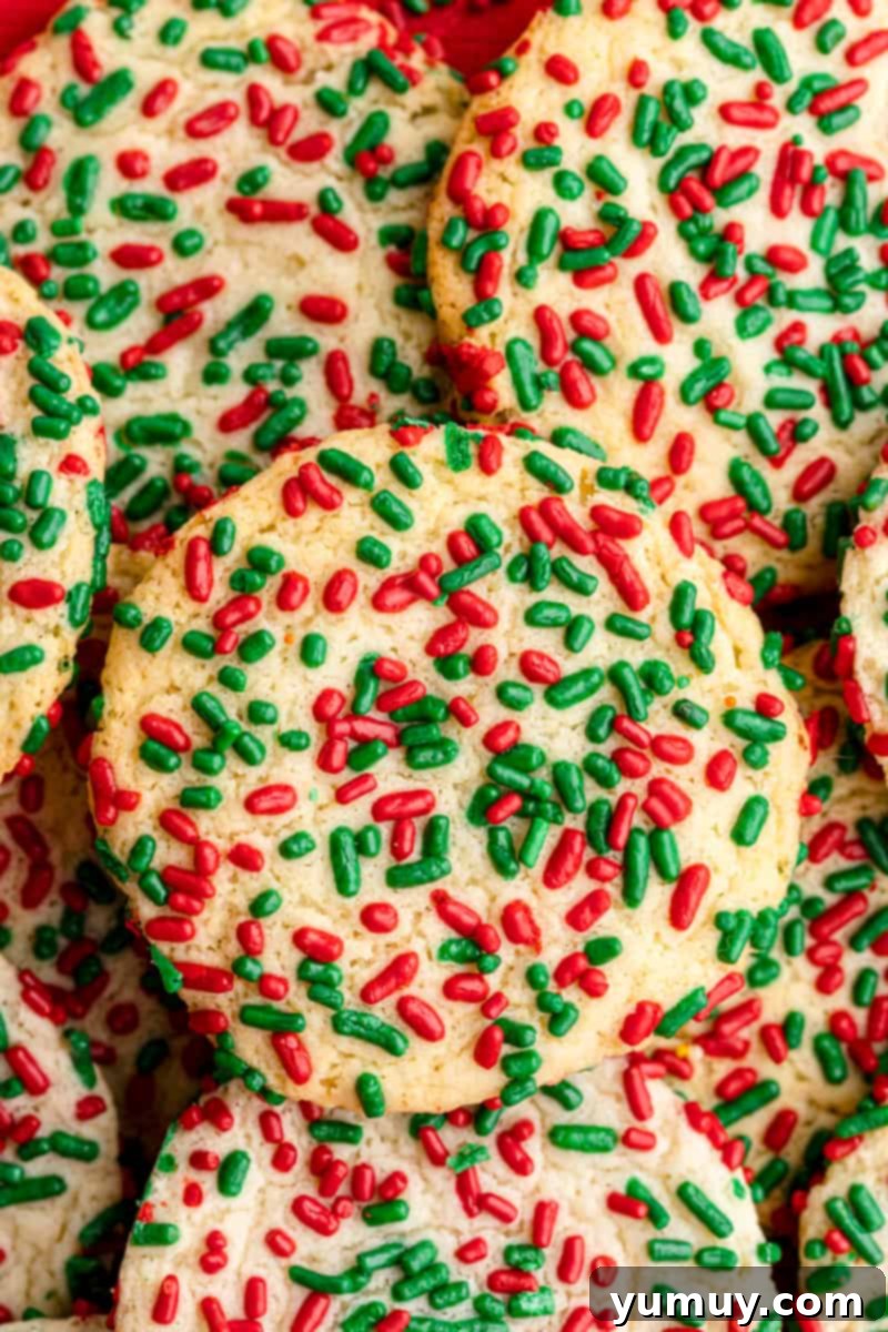 sugar cookies with red and green sprinkles