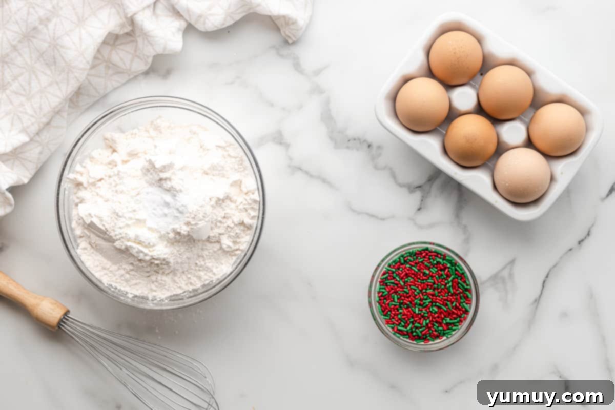 dry ingredients for christmas sprinkle cookies