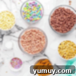 bunny bait ingredients in individual bowls.