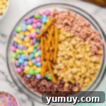 ingredients for bunny bait in a glass bowl.