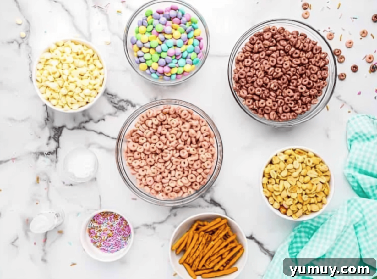 bunny bait ingredients in individual bowls.