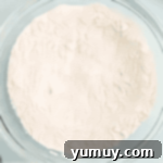 flour in a glass bowl.