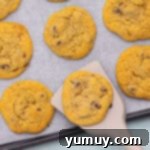 chocolate chip cookies on baking sheet