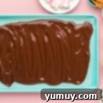 smooth layer of melted chocolate spread onto a parchment paper lined baking sheet