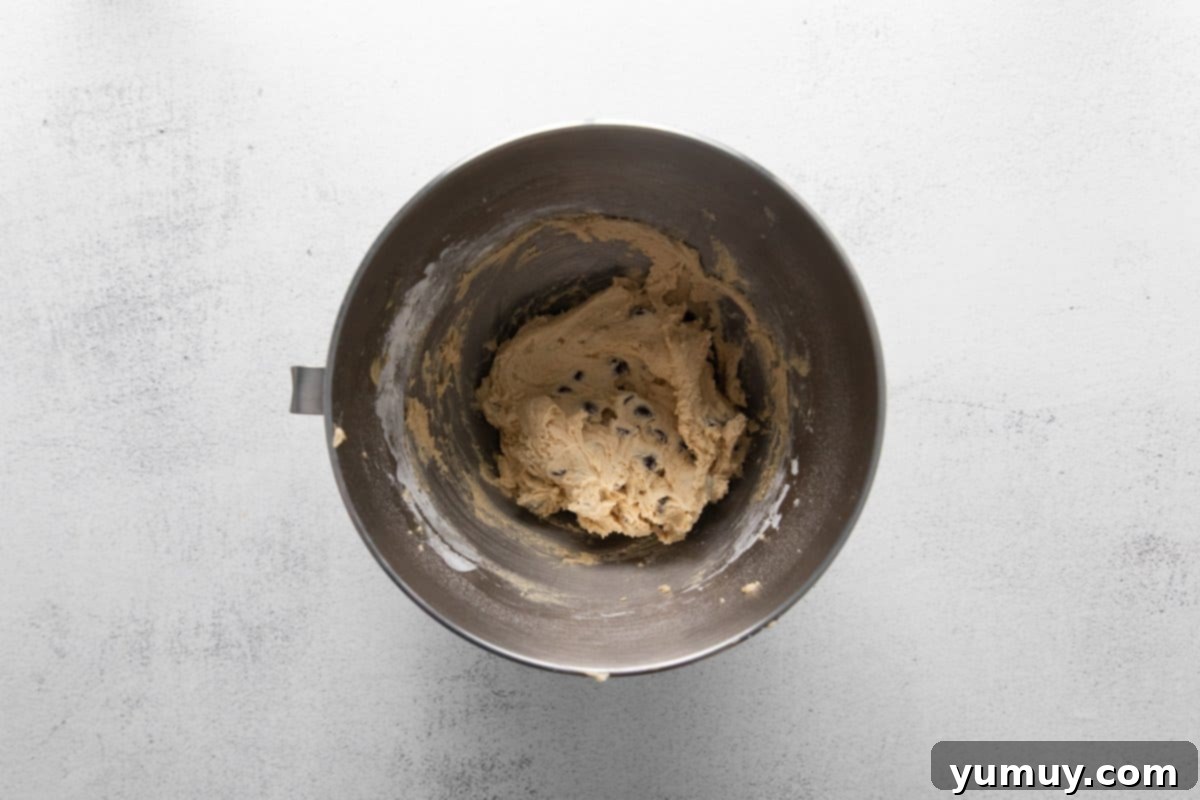 Decadent Chocolate Chip Cheesecake Squares 12 chocolate chip cookie dough in a metal bowl