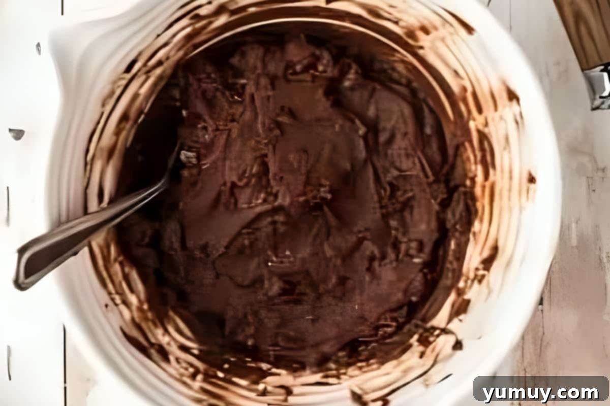 Chocolate donut dough in a mixing bowl, rich and ready for shaping.