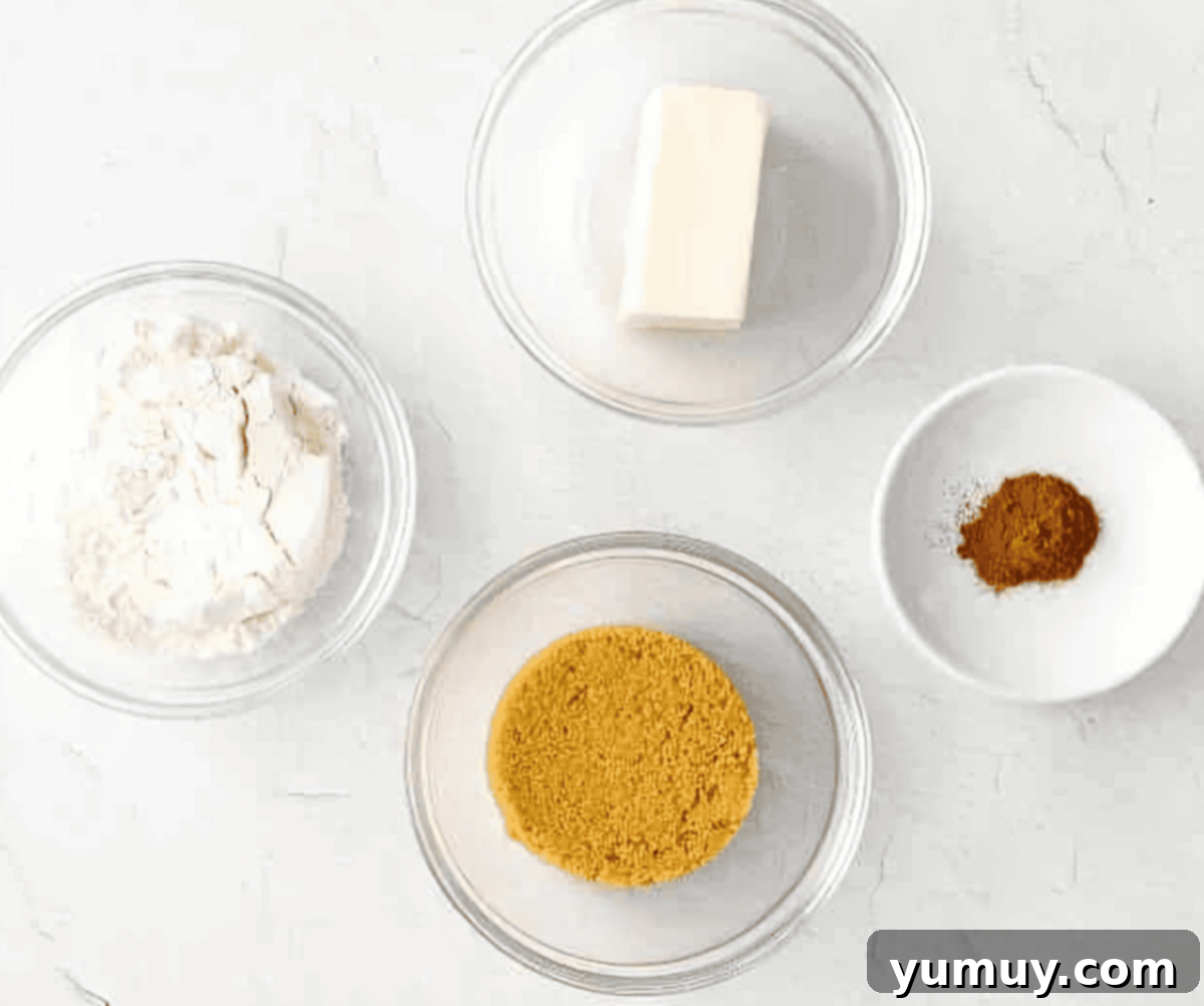 ingredients for crumb topping.