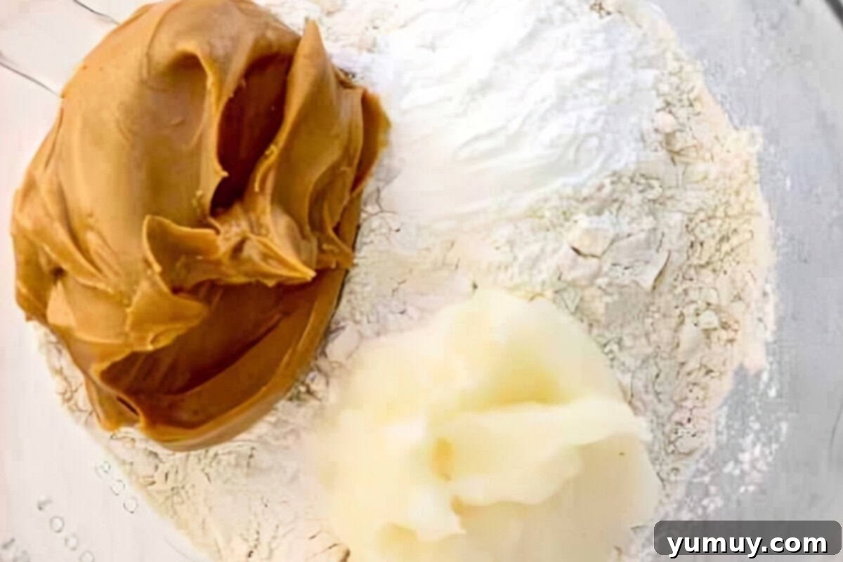 Pup's Peanut Delights 10 Ingredients combined in a bowl.