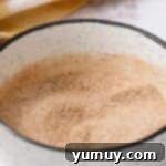 cinnamon sugar in a small bowl.