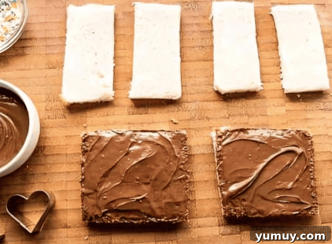 Fairy Bread Double Delight 15 nutella spread on slices of soft white bread.