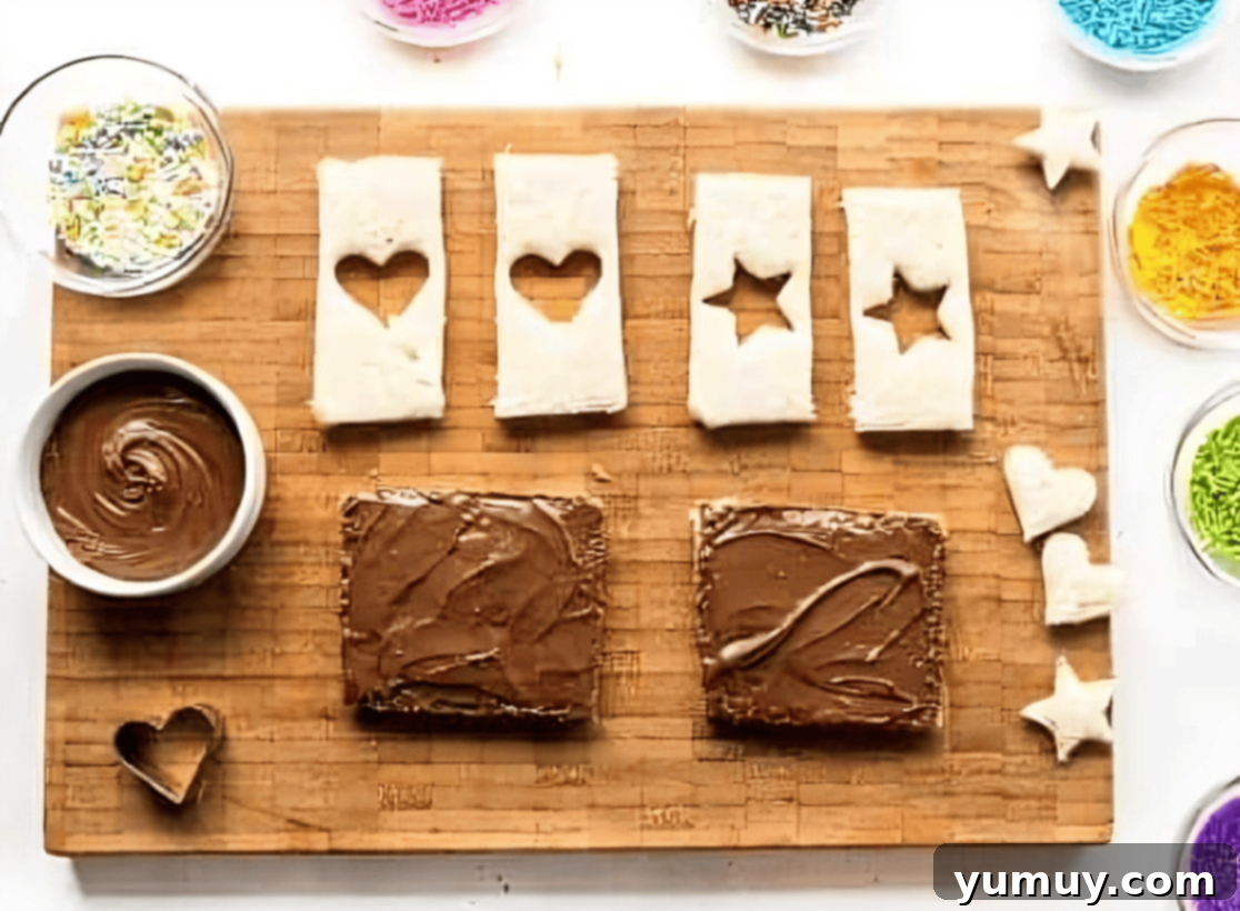 Fairy Bread Double Delight 16 cutting shapes out of thin bread slices.