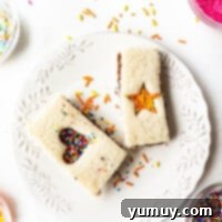 Fairy Bread Double Delight 4 featured fairy bread with nutella cut outs and sprinkles