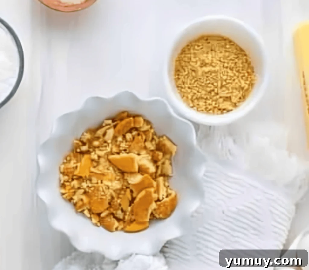 Southern Banana Pudding Cookies 12 Two bowls containing crushed vanilla wafer cookies, one with fine crumbs for the dough and the other with larger chunks for mix-ins