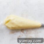 Frosting in a piping bag.