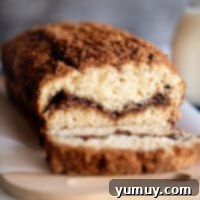 Snickerdoodle Swirl Bread 4 Snickerdoodle bread with a cinnamon-sugar swirl.