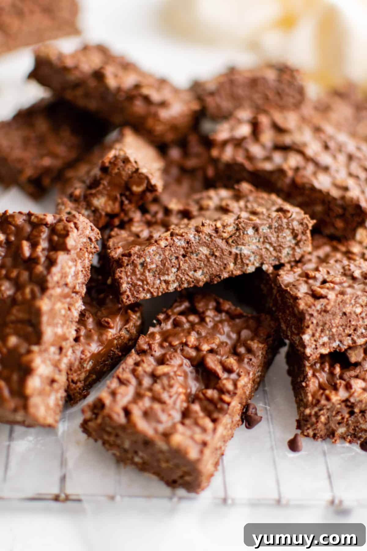 Irresistible Homemade Crunch Bars 2 A pile of homemade crunch bars, showcasing their irresistible texture.