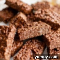 Irresistible Homemade Crunch Bars 4 Featured homemade crunch bars, a close-up.