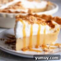 Golden Butterscotch Delight 4 A delicious slice of homemade butterscotch pie with meringue on a plate, ready to be enjoyed.