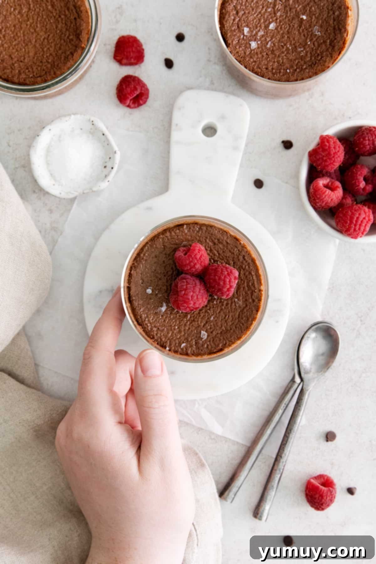 Decadent Chocolate Custard 3 chocolate pots de creme