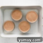 Decadent Chocolate Custard 8 pots de creme, before baking
