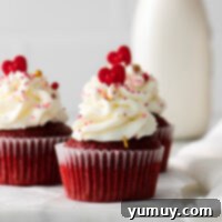 Indulgent Homemade Red Velvet Cupcakes 4 red velvet cupcakes