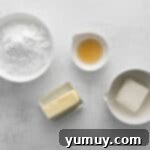 Indulgent Homemade Red Velvet Cupcakes 10 three bowls with butter, sugar and flour.