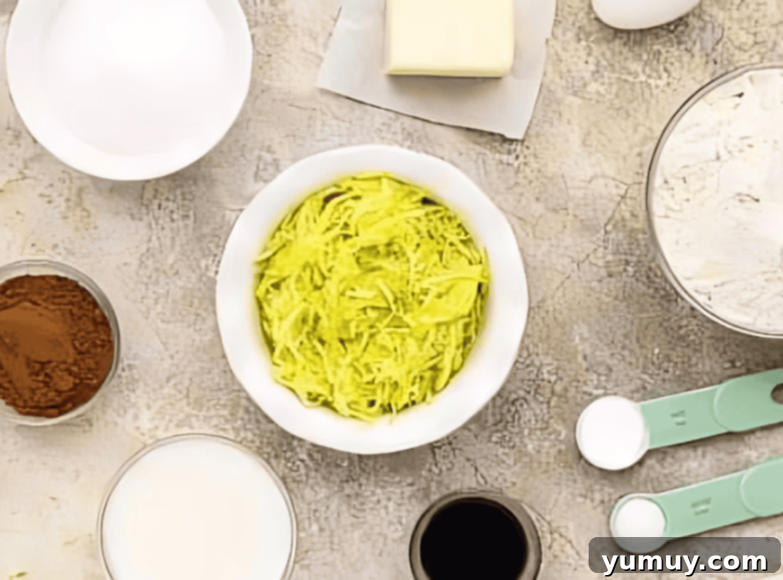 Decadent Chocolate Zucchini Cupcakes 11 ingredients for chocolate zucchini cupcakes.