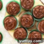 Decadent Chocolate Zucchini Cupcakes 10 overhead platter with chocolate zucchini cupcakes