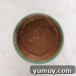 chocolate cake batter in a bowl