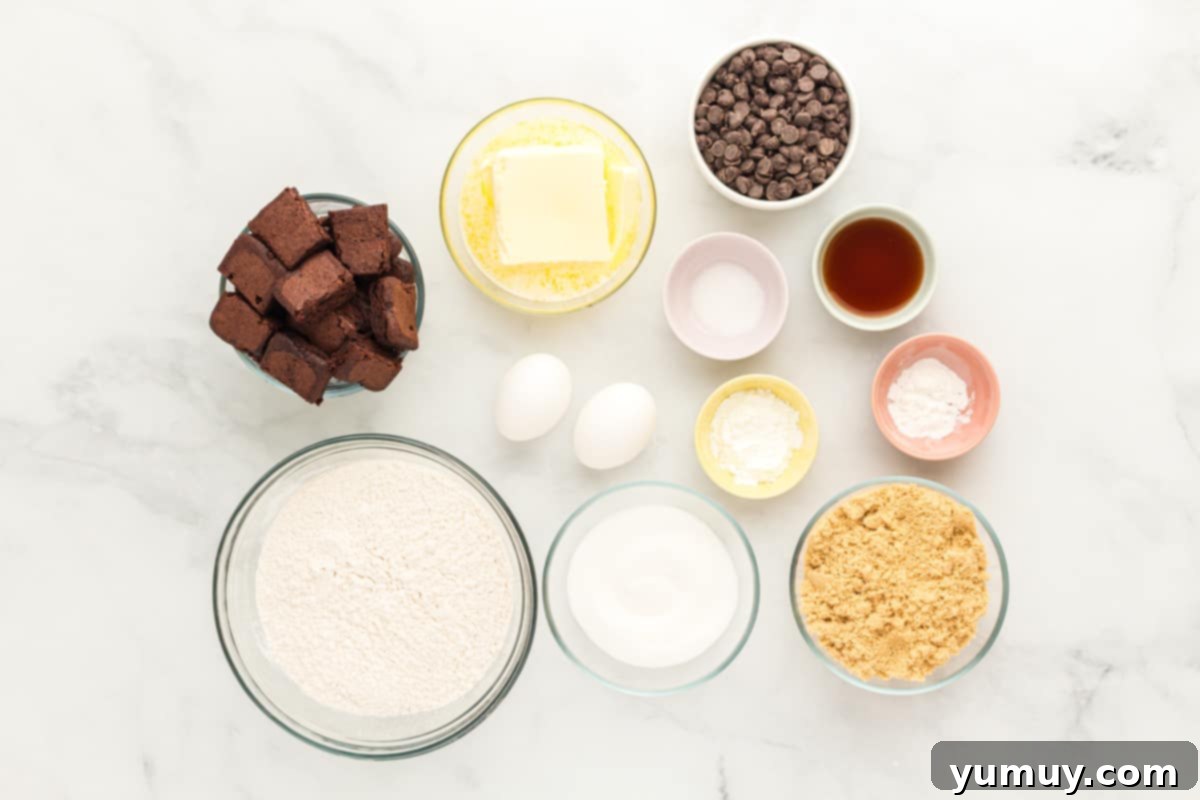 brownie stuffed chocolate chip cookie ingredients
