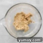 dry ingredients mixed into the batter