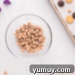 Peanut butter chips in a microwave-safe bowl