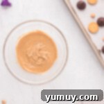 Smooth, melted peanut butter mixture