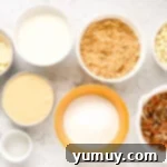 A group of bowls containing various ingredients for fudge making, demonstrating pre-measurement.