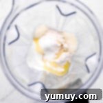 mixing crepe ingredients in a blender