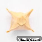 Flaky Pie Crust Apple Delights 8 A neatly folded apple dumpling, ready for baking.