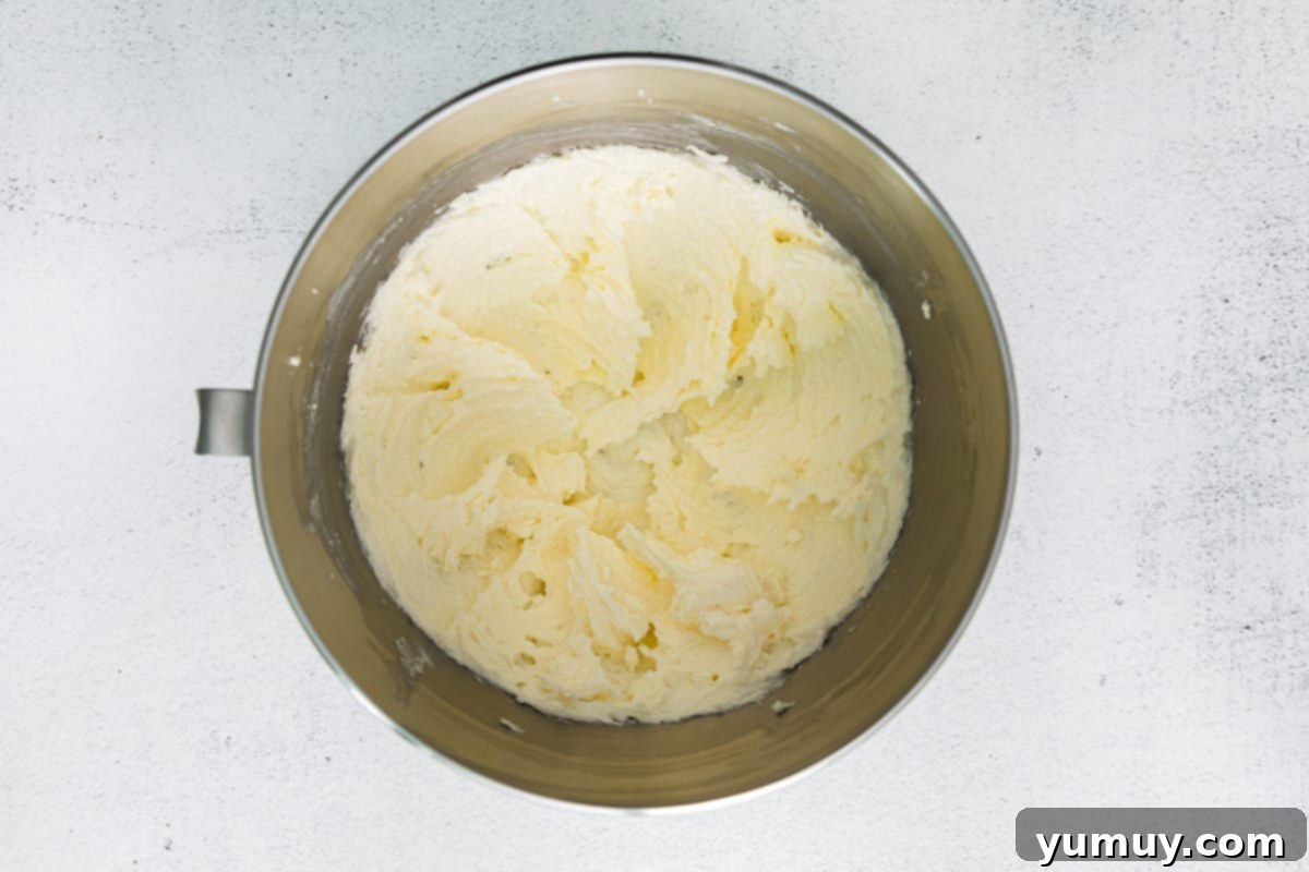 butter and sugar creamed together