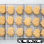 pumpkin shaped sugar cookies on a cooling rack
