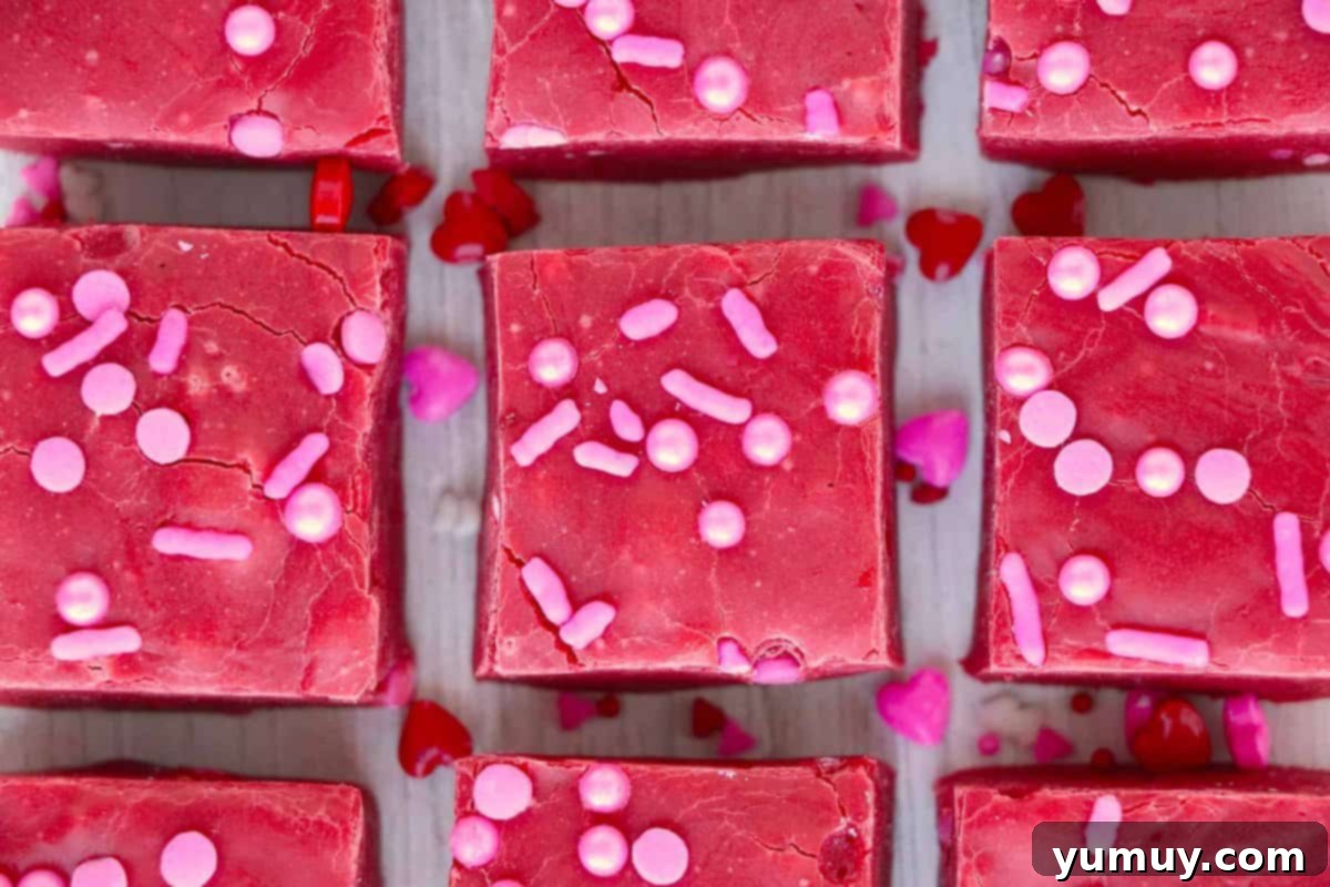 red velvet fudge on parchment
