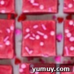 red velvet fudge on parchment