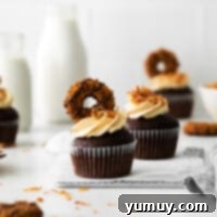 Caramel Coconut Chocolate Bliss Cupcakes 5 Samoa cupcakes