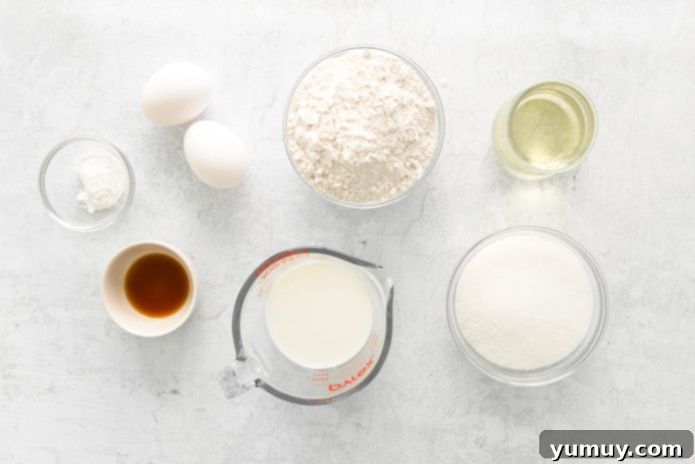 overhead view of ingredients for easter cupcakes in individual bowls.