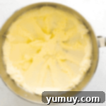 creamed butter and sugar in a stand mixer bowl.
